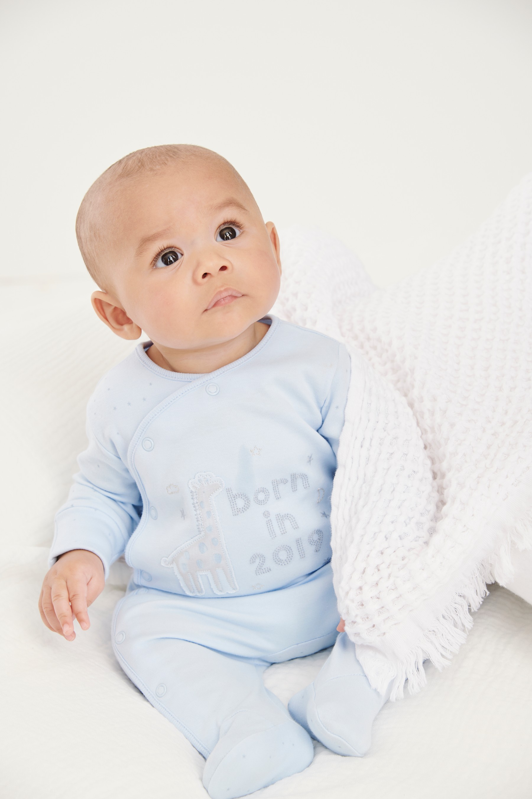 Next baby boy pale blue born in 2019 sleepsuit